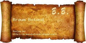 Braum Botond névjegykártya